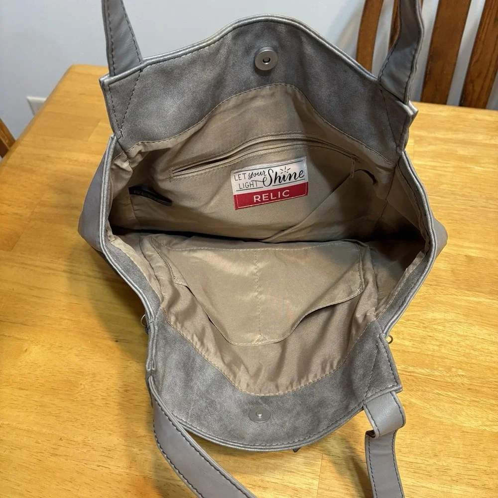 Relic Purse Shoulder Bag Brooke Tote Gray Stripes‎